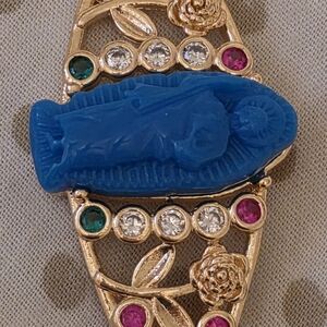 Gold-Tone Blue SAN JUDAS Pendant Bracelet